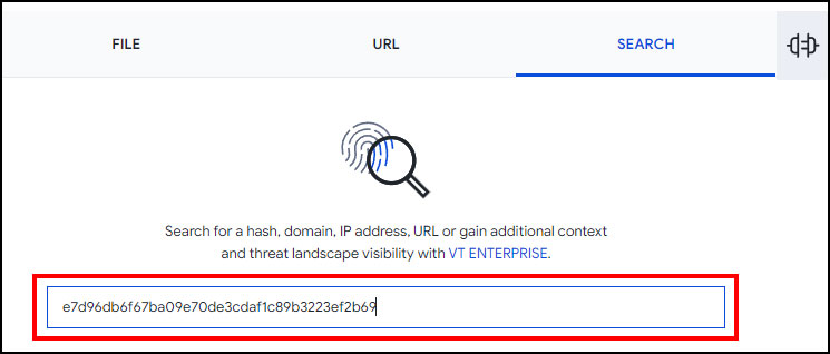 VirsTotalの検索画面